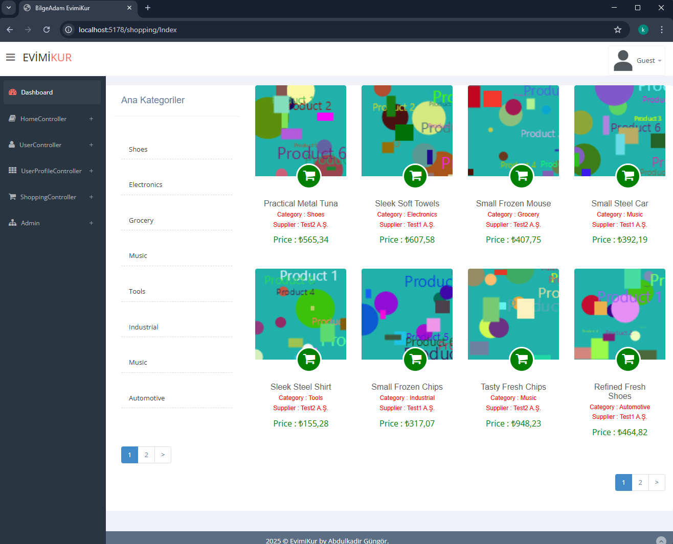 .NET Core Tabanlı ETicaret Sistemi