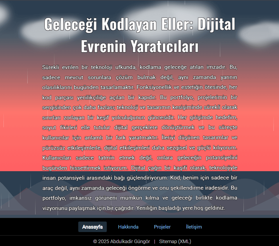 Kişisel Web Sitesi Tasarımı